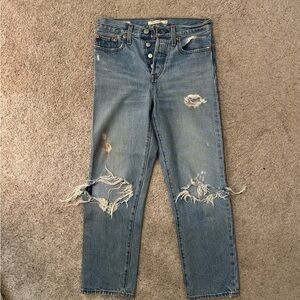 Levi's Blue Distressed Skinny Jeans